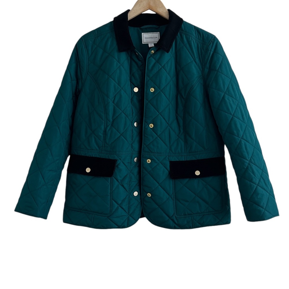 Charter Club Quilted Corduroy Trim Jacket (PL) - Picture 6 of 16